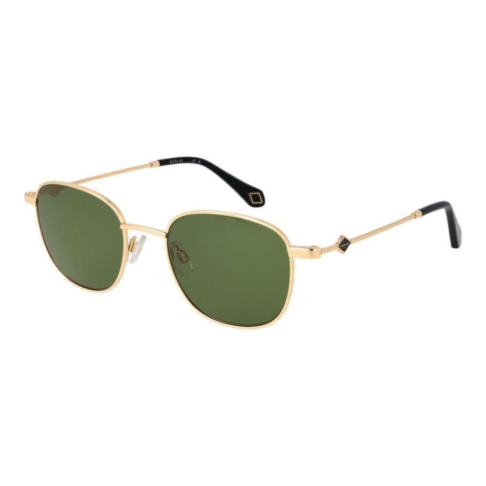 Replay Metal Frame Sunglasses with UV Protection Unisex Gold